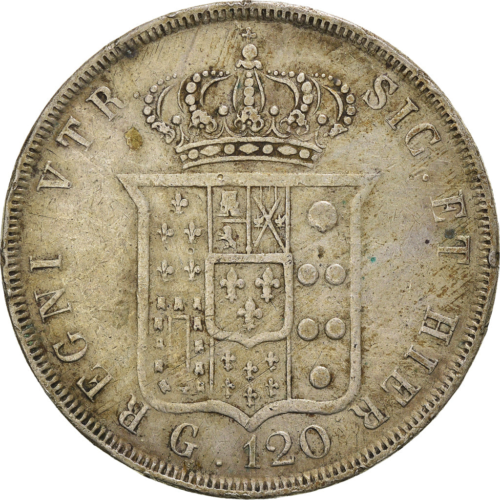 Monnaie, États italiens, NAPLES, Ferdinando II, 120 Grana, 1841, TB+, Argent