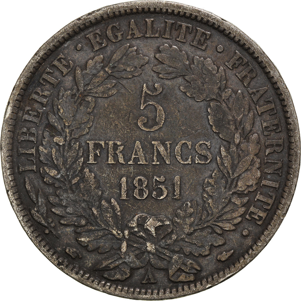 Monnaie, France, Cérès, 5 Francs, 1851, Paris, TB, Argent, Gadoury:719