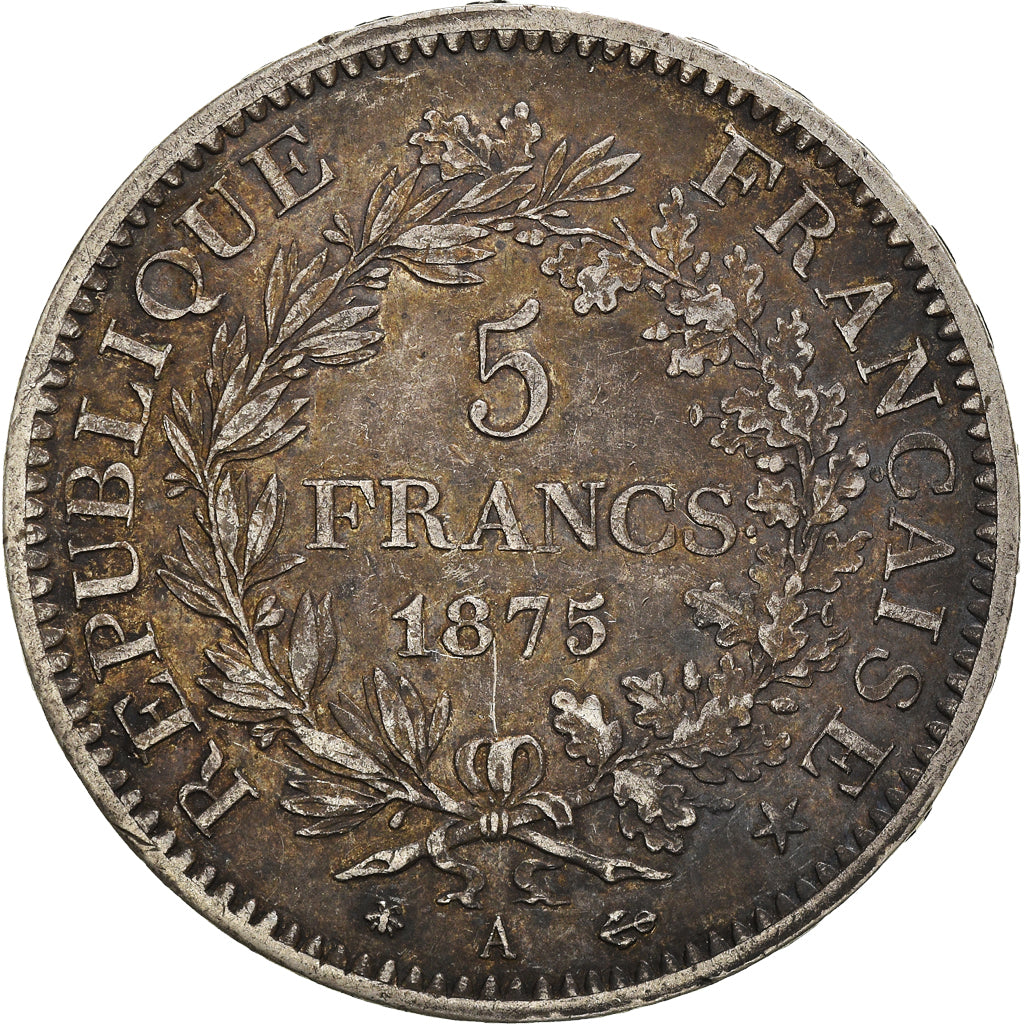 Coin, France, Hercule, 5 Francs, 1875, Paris, VF(30-35), Silver, KM:820.1