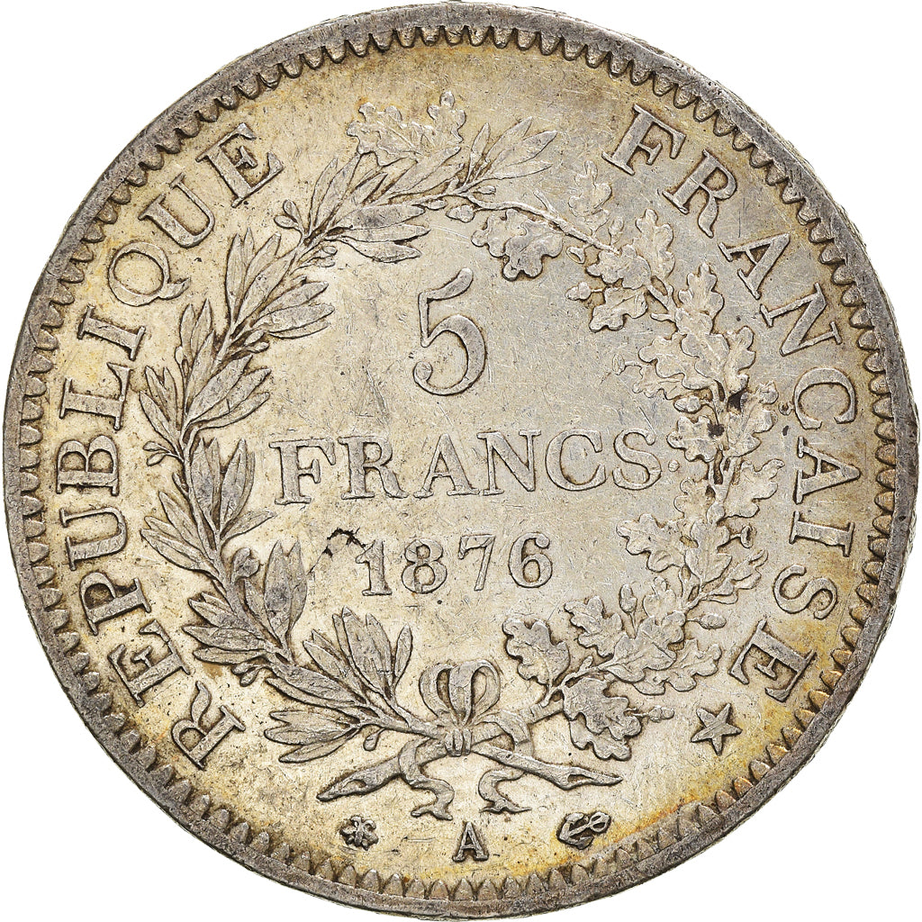 Coin, France, Hercule, 5 Francs, 1876, Paris, VF(30-35), Silver, KM:820.1