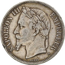 Münze, Frankreich, Napoleon III, 5 Francs, 1870, Paris, S+, Silber, KM:799.1