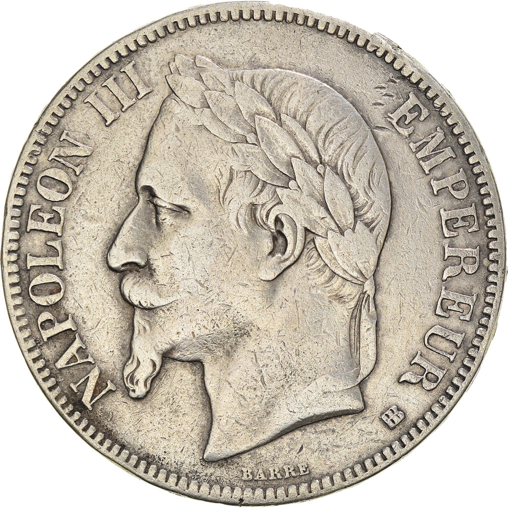 Coin, France, Napoleon III, 5 Francs, 1868, Strasbourg, VF(30-35), Silver
