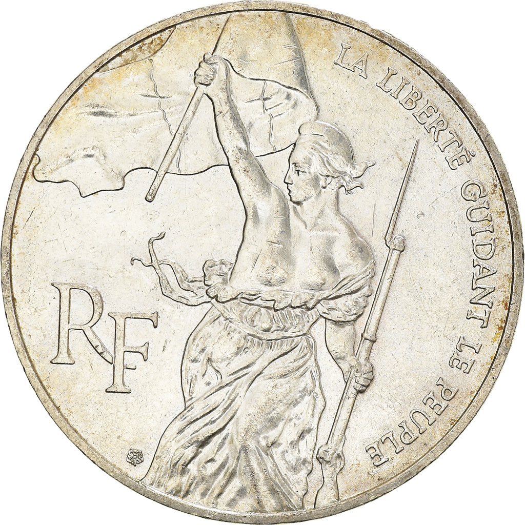 Moneda, Francia, Liberté guidant le peuple, 100 Francs, 1993, MBC+, Plata
