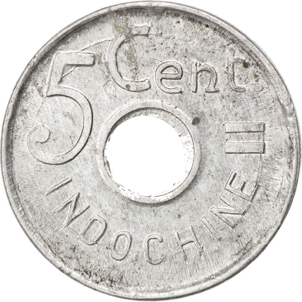 Coin, French Indochina, 5 Cents, 1943, Paris, AU(55-58), Aluminum, KM:27