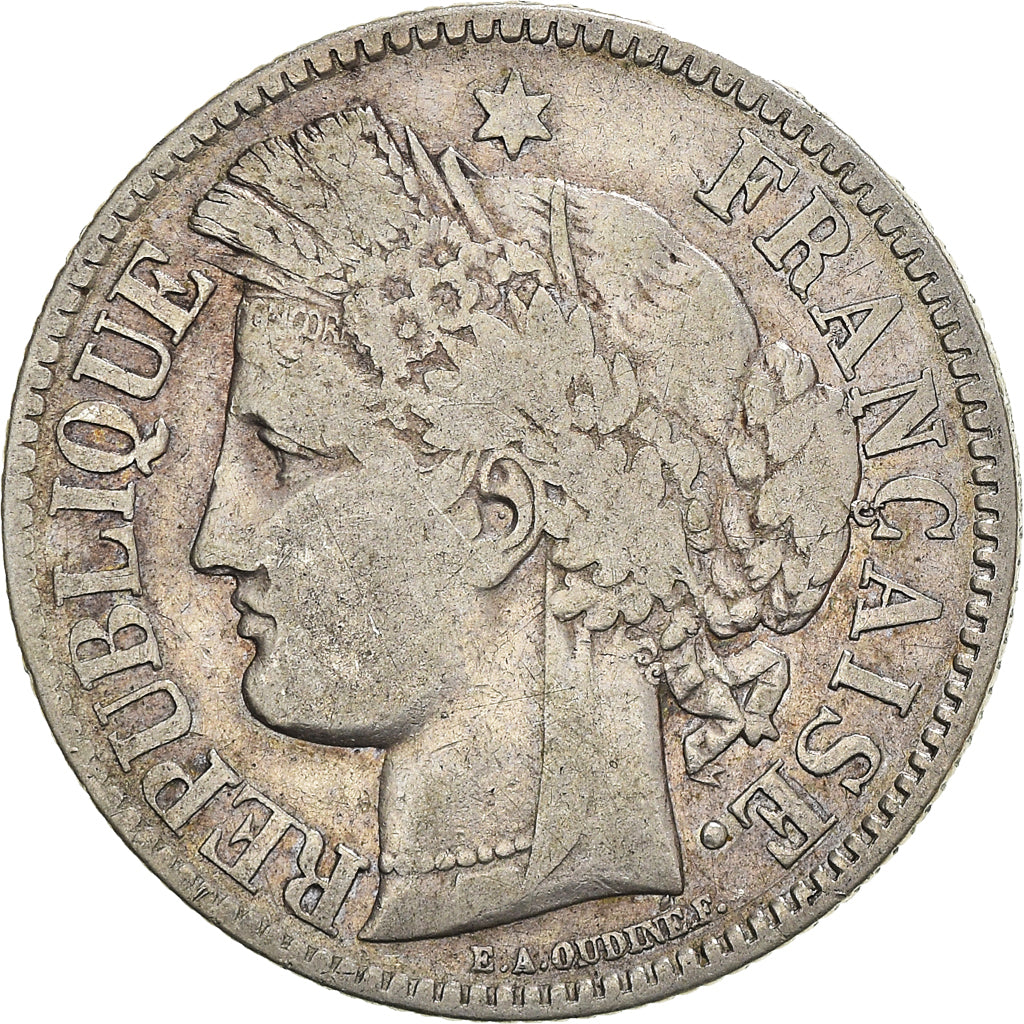 Münze, Frankreich, Cérès, 2 Francs, 1871, Bordeaux, S, Silber, KM:816.2