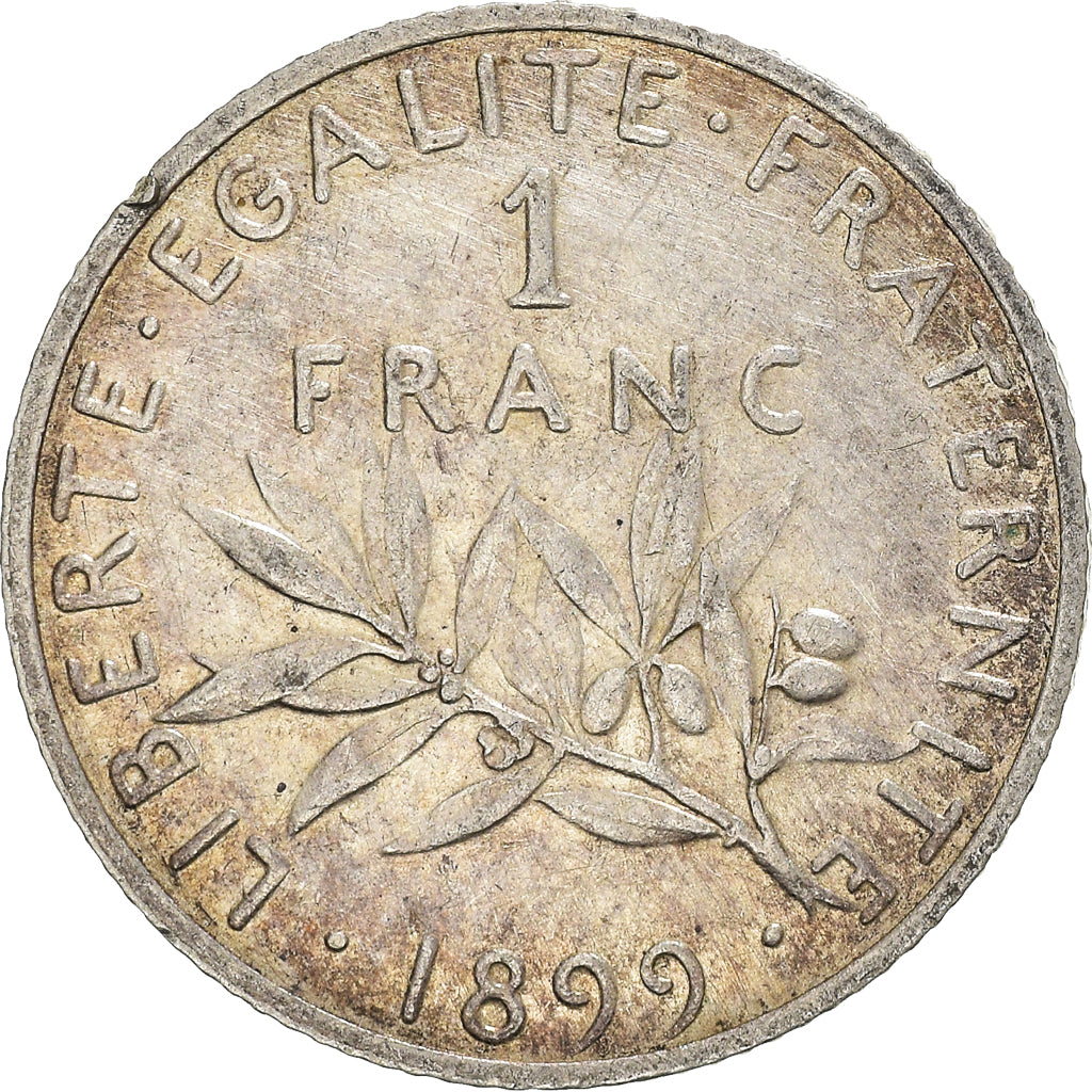 Moneta, Francia, Semeuse, Franc, 1899, Paris, BB, Argento, KM:844.1, Gadoury:467