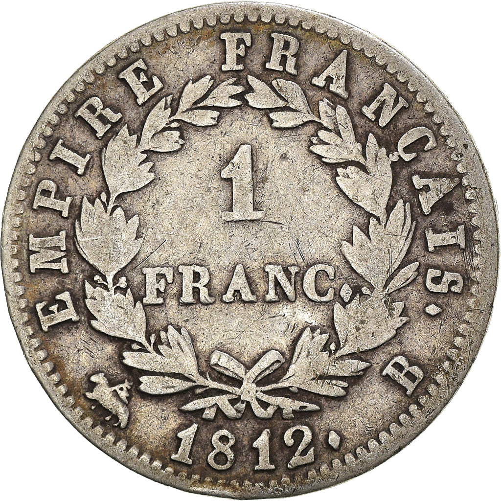 Coin, France, Napoléon I, Franc, 1812, Rouen, VF(20-25), Silver, KM:692.2