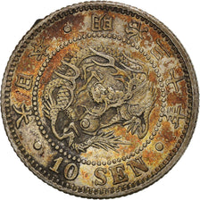 Moneta, Giappone, Mutsuhito, 10 Sen, 1897, BB+, Argento, KM:23