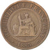 FRENCH INDO-CHINA, Cent, 1885, Paris, KM #1, VF(30-35), Bronze, 31, Lecompte...