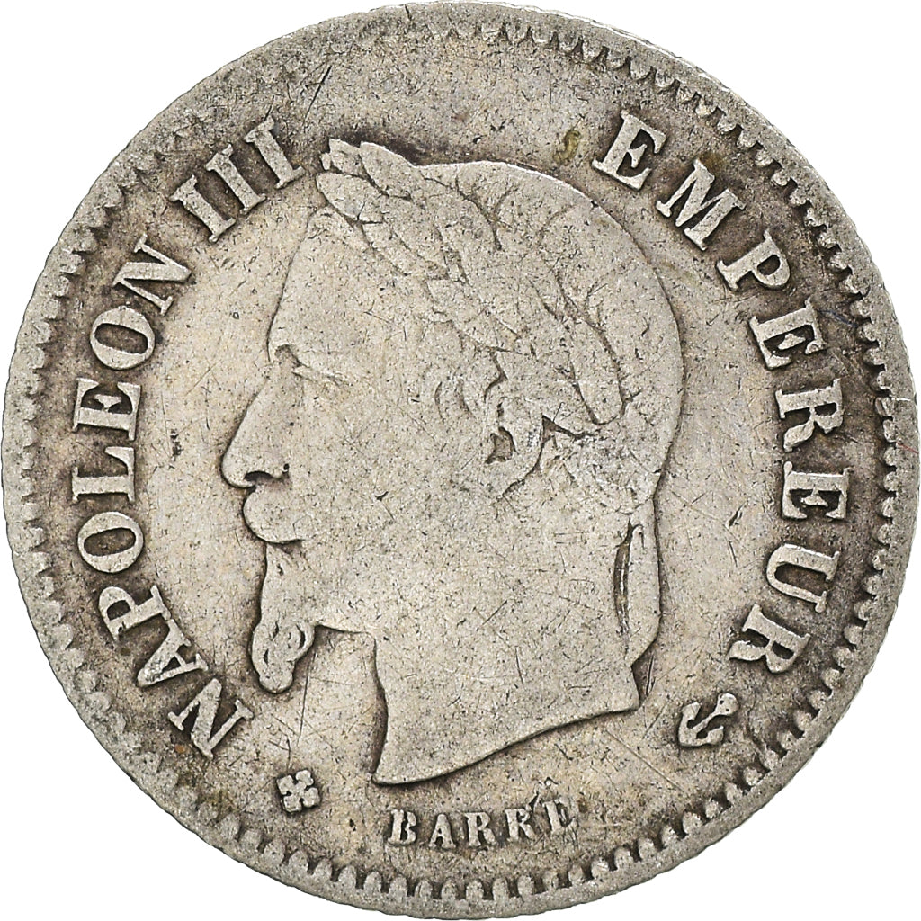 Coin, France, Napoleon III, 20 Centimes, 1867, Strasbourg, VF(30-35), Silver
