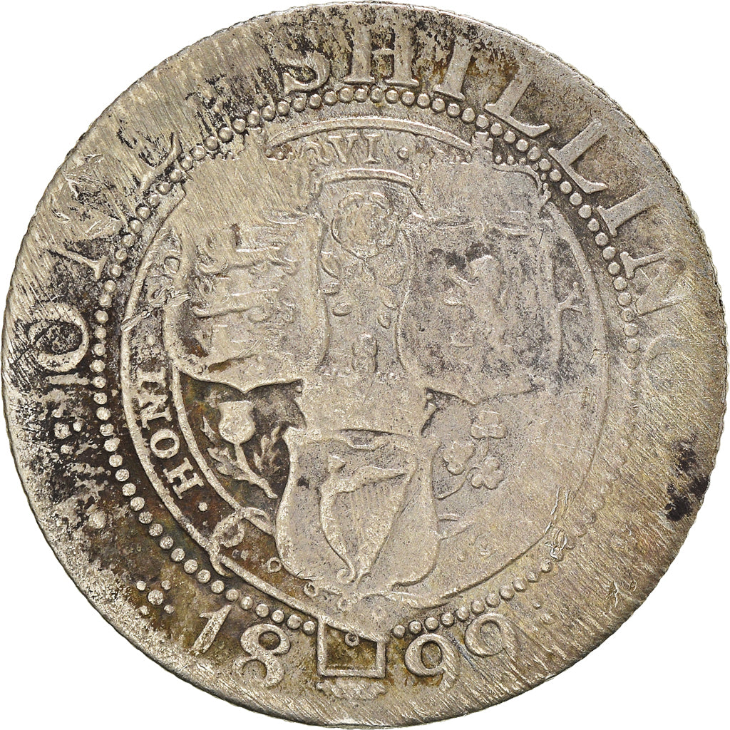 Moneda, Gran Bretaña, Victoria, Shilling, 1899, BC, Plata, KM:780
