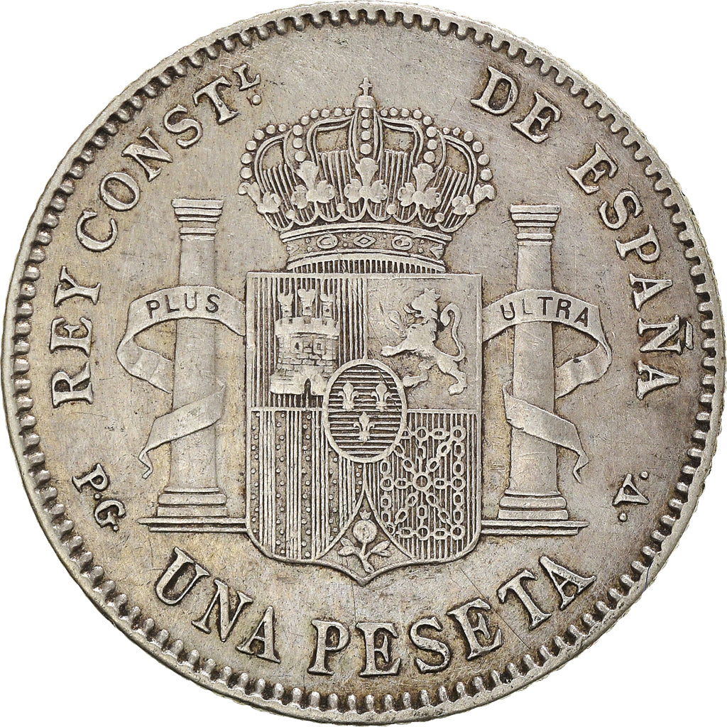 Coin, Spain, Alfonso XIII, Peseta, 1896, AU(50-53), Silver, KM:706