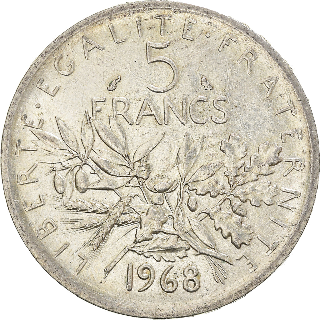 Coin, France, Semeuse, 5 Francs, 1968, Paris, AU(50-53), Silver, KM:926