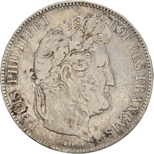 Moneta, Francia, Louis-Philippe, 5 Francs, 1832, Lyon, MB, Argento, KM:749.4