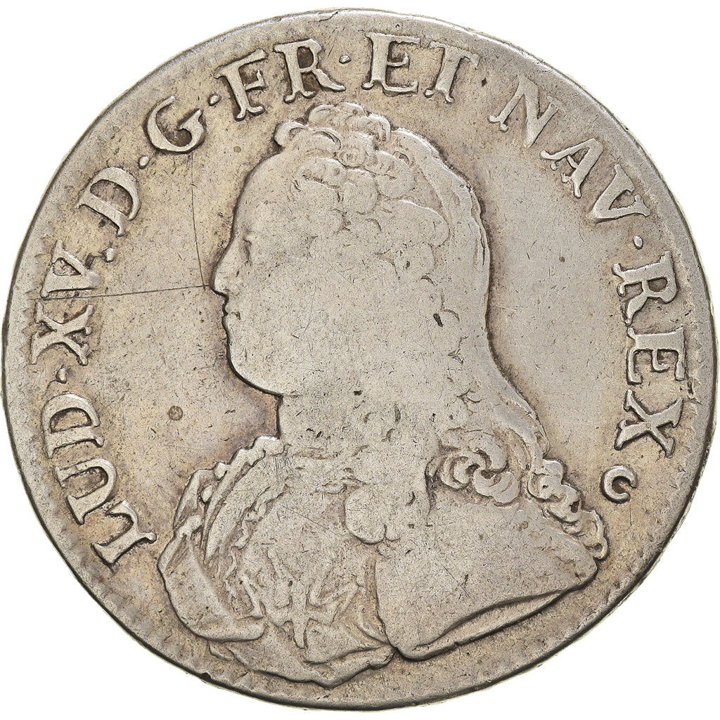 Moeda, França, Louis XV, Écu aux branches d'olivier, Ecu, 1727, Tours