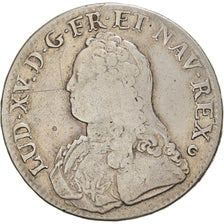 Moeda, França, Louis XV, Écu aux branches d'olivier, Ecu, 1727, Tours