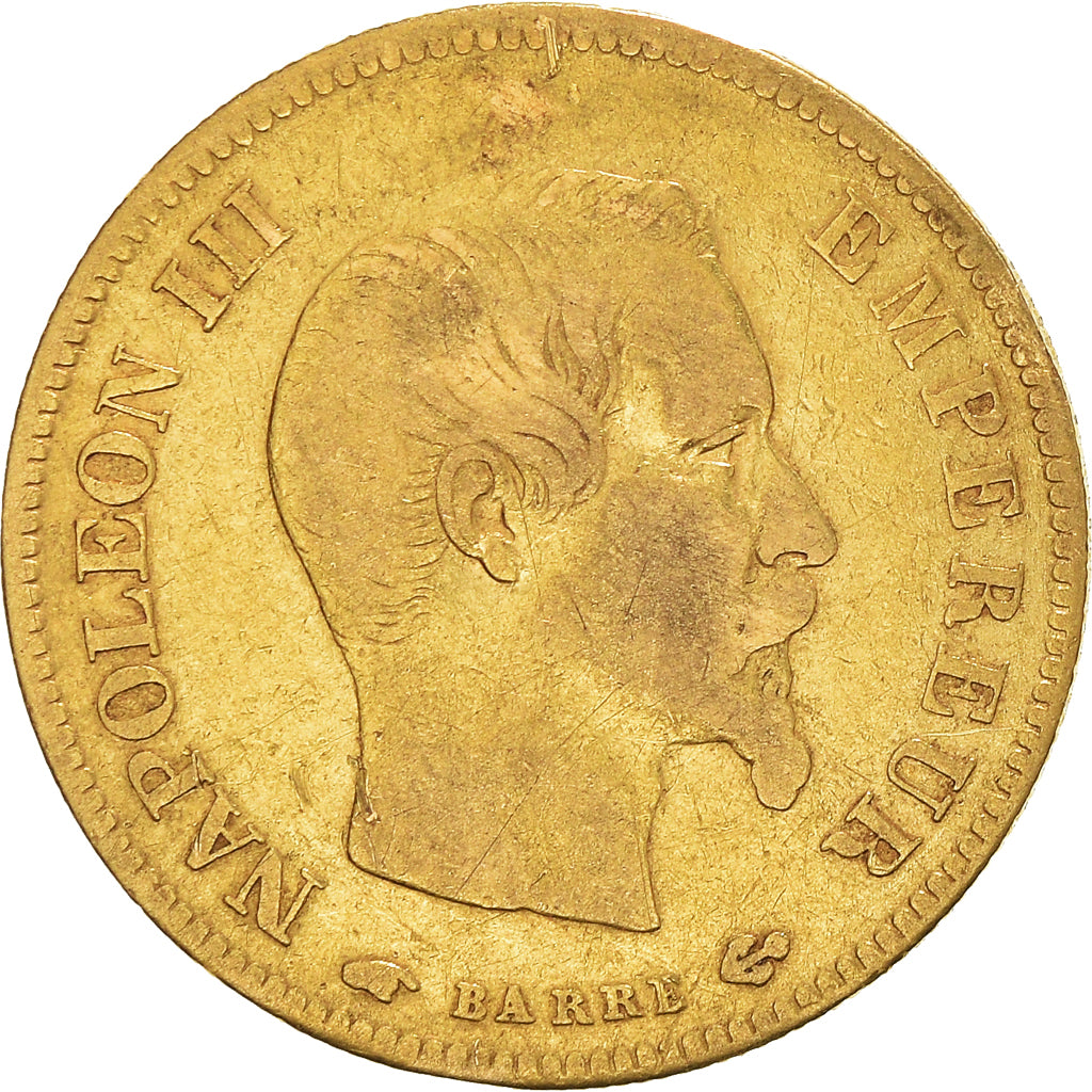 Munten, Frankrijk, Napoleon III, 10 Francs, 1856, Paris, FR+, Goud, KM:784.3