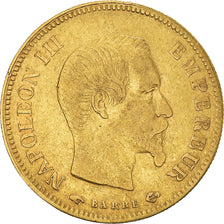 Moneta, Francia, Napoleon III, 10 Francs, 1856, Paris, MB+, Oro, KM:784.3