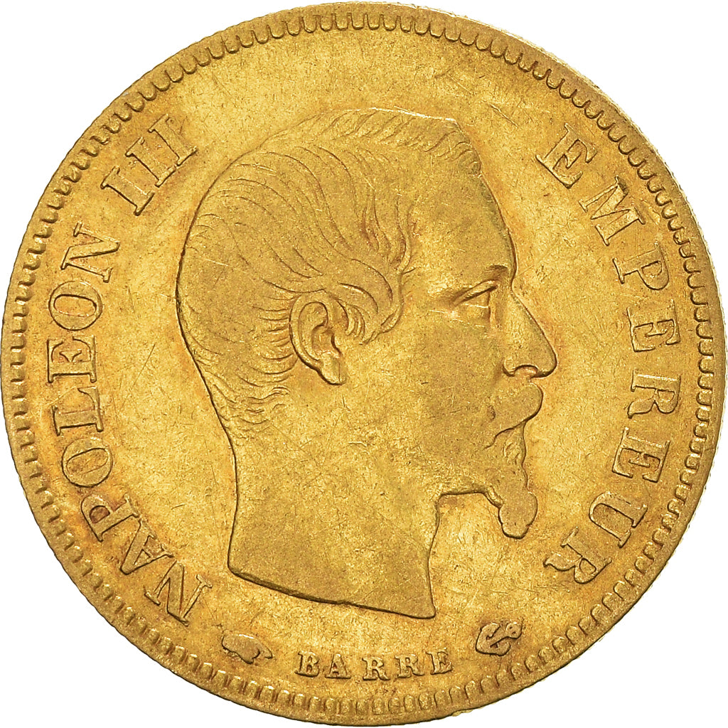 Moneta, Francja, Napoleon III, 10 Francs, 1857, Paris, VF(30-35), Złoto