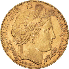 Moneta, Francja, Cérès, 10 Francs, 1896, Paris, AU(50-53), Złoto, KM:830