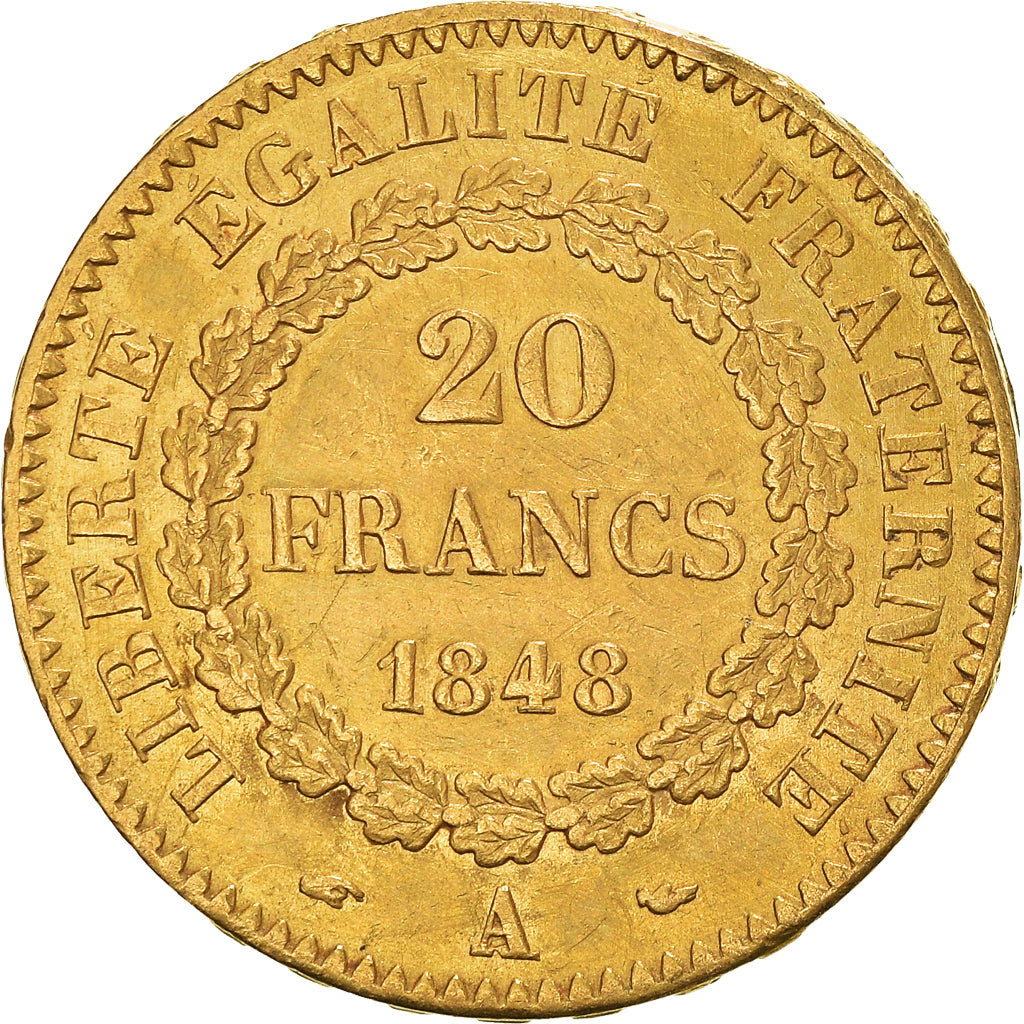 Coin, France, Génie, 20 Francs, 1848, Paris, EF(40-45), Gold, KM:757