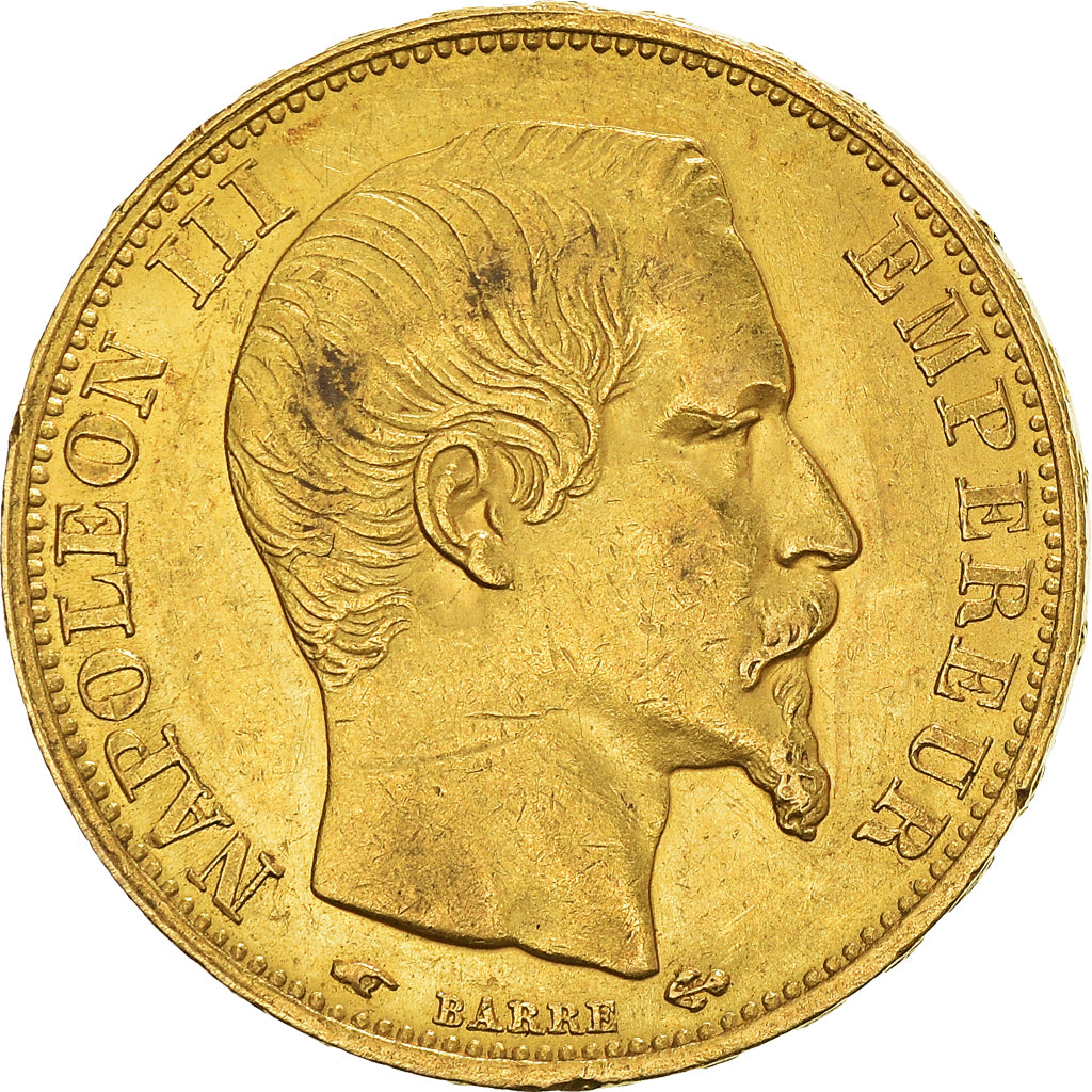 Moneta, Francia, Napoleon III, 20 Francs, 1859, Paris, BB+, Oro, KM:781.1