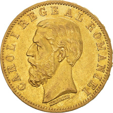 Coin, Romania, Carol I, 20 Lei, 1883, AU(50-53), Gold, KM:20