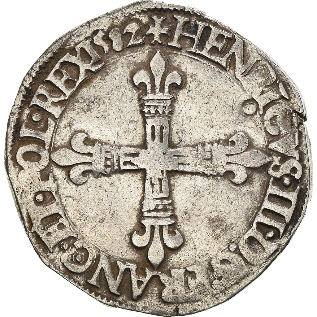 Coin, France, 1/4 Ecu, 1582, Nantes, VF(30-35), Silver, Sombart:4662