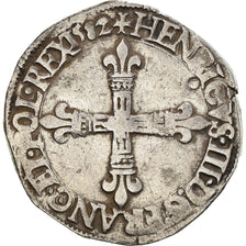 Coin, France, 1/4 Ecu, 1582, Nantes, VF(30-35), Silver, Sombart:4662