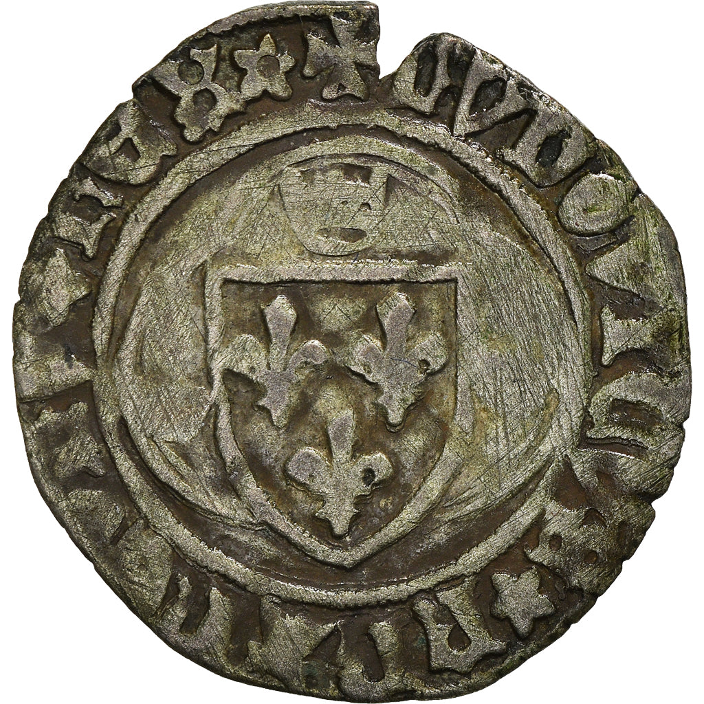 Münze, Frankreich, Louis XI, Blanc à la couronne, Angers, S+, Billon