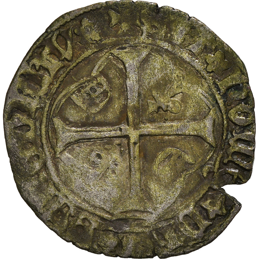 Münze, Frankreich, Louis XI, Blanc à la couronne, Angers, S+, Billon