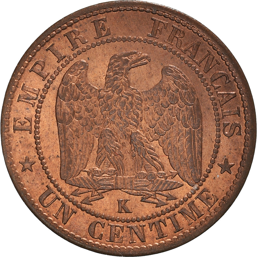 Moneta, Francia, Napoleon III, Centime, 1861, Bordeaux, SPL, Bronzo, KM:795.3