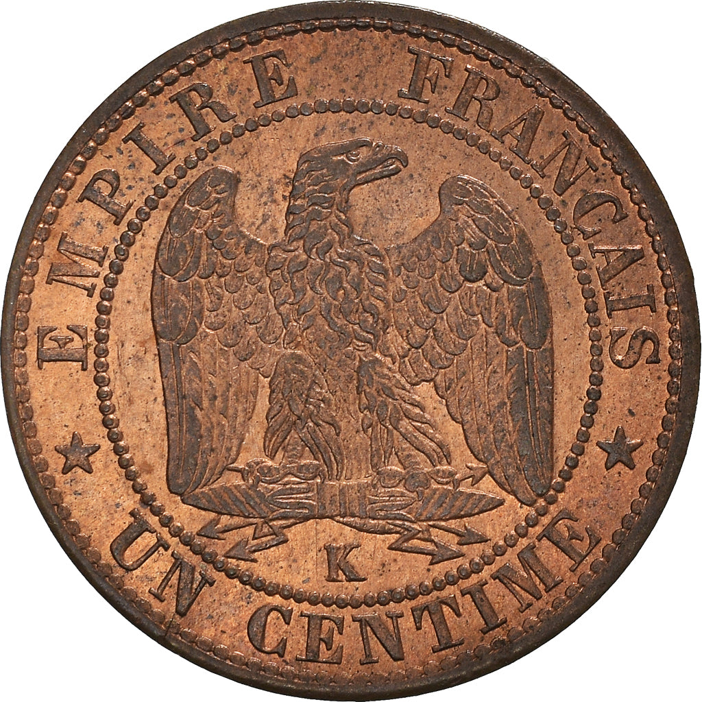 Moneda, Francia, Napoleon III, Centime, 1861, Bordeaux, SC, Bronce, KM:795.3
