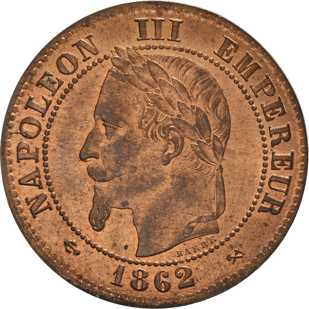 Münze, Frankreich, Napoleon III, 2 Centimes, 1862, Bordeaux, UNZ, Bronze