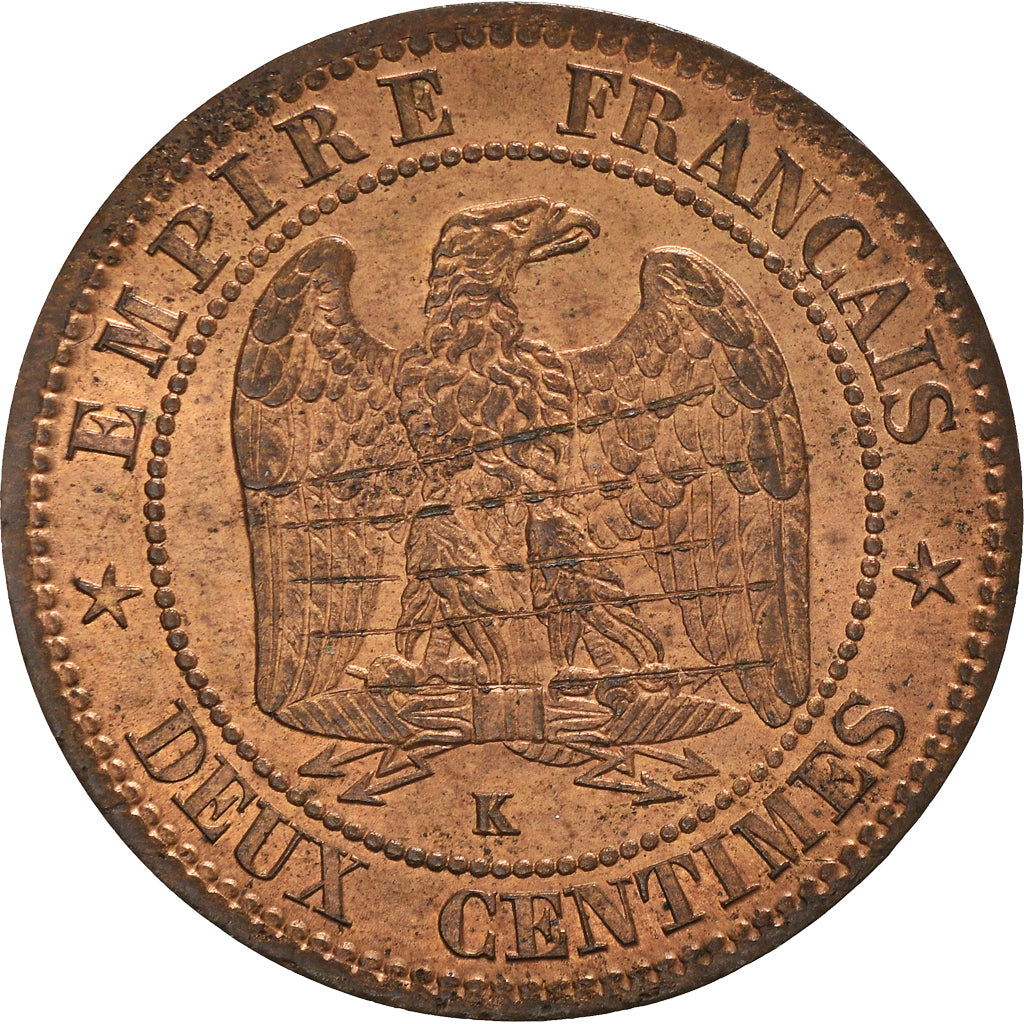 Münze, Frankreich, Napoleon III, 2 Centimes, 1862, Bordeaux, UNZ, Bronze
