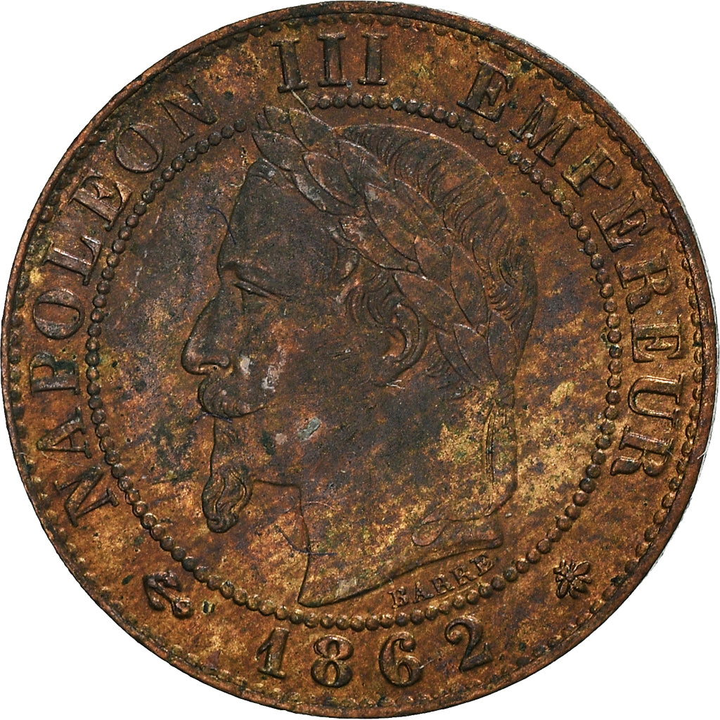 Moneta, Francia, Napoleon III, Centime, 1862, Paris, SPL-, Bronzo, KM:795.1