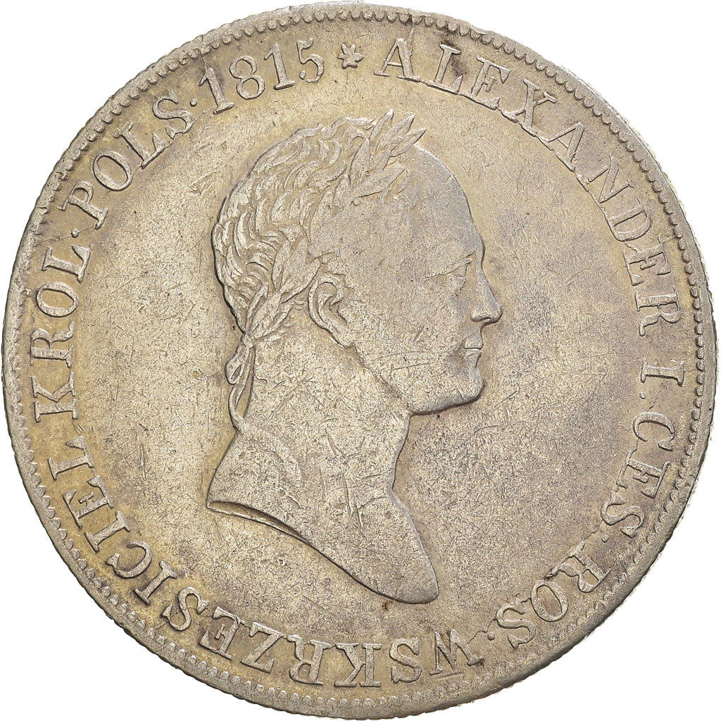 Moneta, Polonia, Nicholas I, 5 Zlotych, 1829, BB, Argento, KM:116