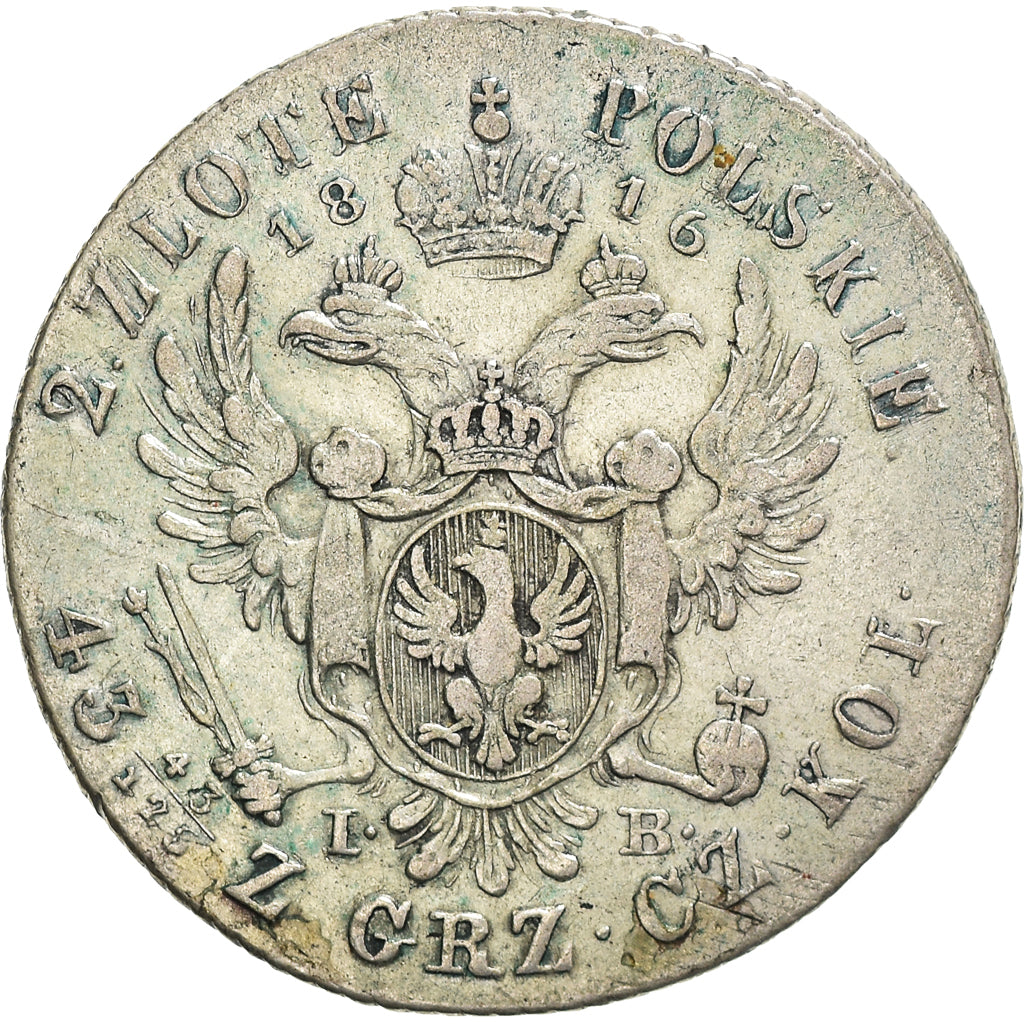Monnaie, Pologne, Alexander I, 2 Zlote, 1816, TTB, Argent, KM:99