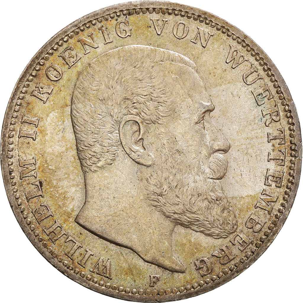 Moneta, Stati tedeschi, WURTTEMBERG, Wilhelm II, 3 Mark, 1912, Freudenstadt
