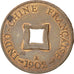 FRENCH INDO-CHINA, 2 Sapeque, 1902, Paris, KM #6, AU(50-53), Bronze, Lecompte...