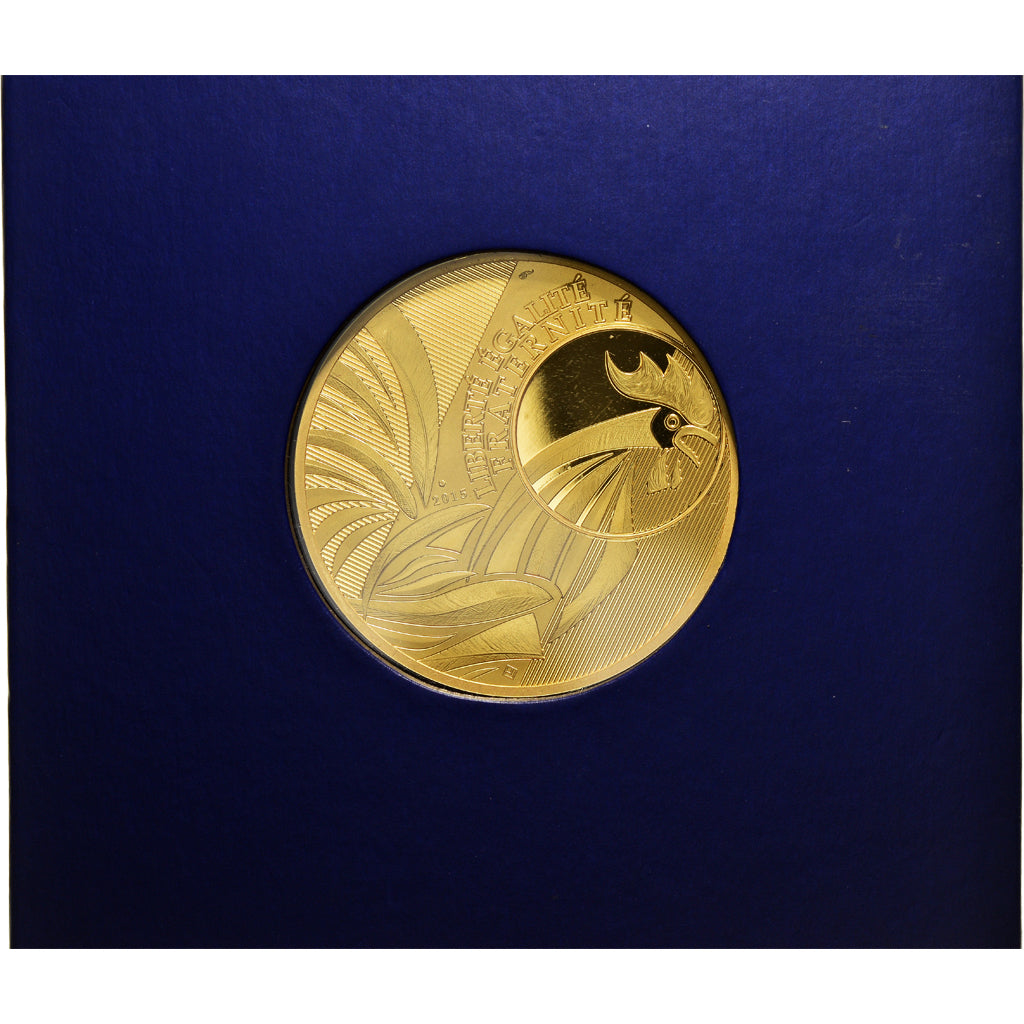 France, 5000 Euro, Rooster, 2015, Paris, FDC, Or