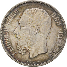 Coin, Belgium, Leopold II, 5 Francs, 5 Frank, 1871, EF(40-45), Silver, KM:24
