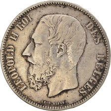 Coin, Belgium, Leopold II, 5 Francs, 5 Frank, 1872, VF(30-35), Silver, KM:24