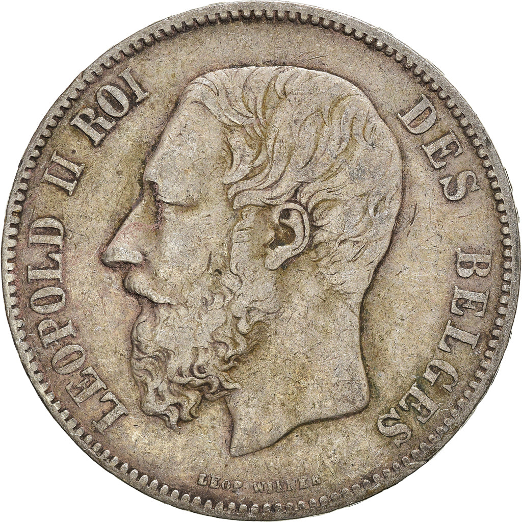 Moneta, Belgio, Leopold II, 5 Francs, 5 Frank, 1872, MB+, Argento, KM:24