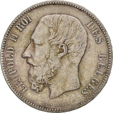 Moneta, Belgio, Leopold II, 5 Francs, 5 Frank, 1872, MB+, Argento, KM:24