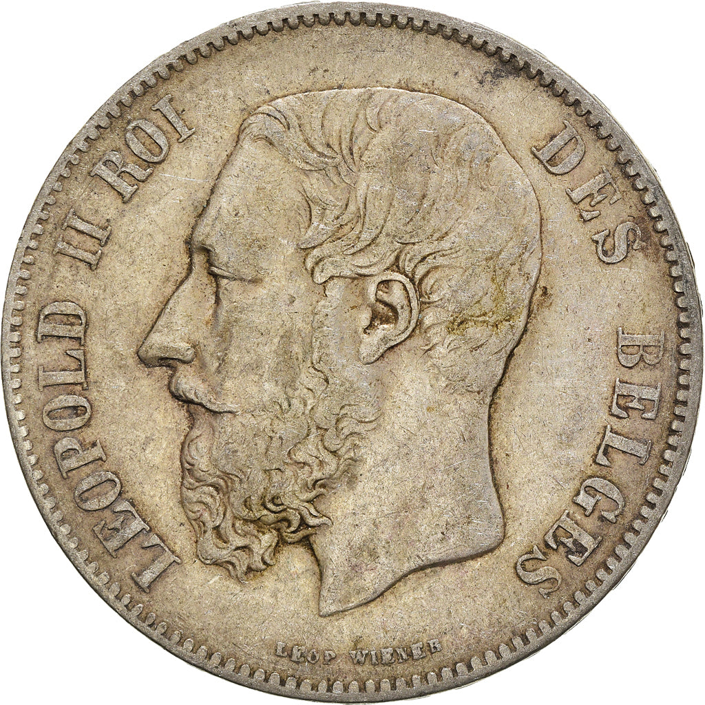 Coin, Belgium, Leopold II, 5 Francs, 5 Frank, 1872, EF(40-45), Silver, KM:24