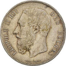 Coin, Belgium, Leopold II, 5 Francs, 5 Frank, 1872, EF(40-45), Silver, KM:24
