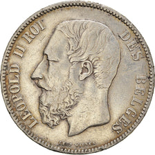 Coin, Belgium, Leopold II, 5 Francs, 5 Frank, 1872, EF(40-45), Silver, KM:24