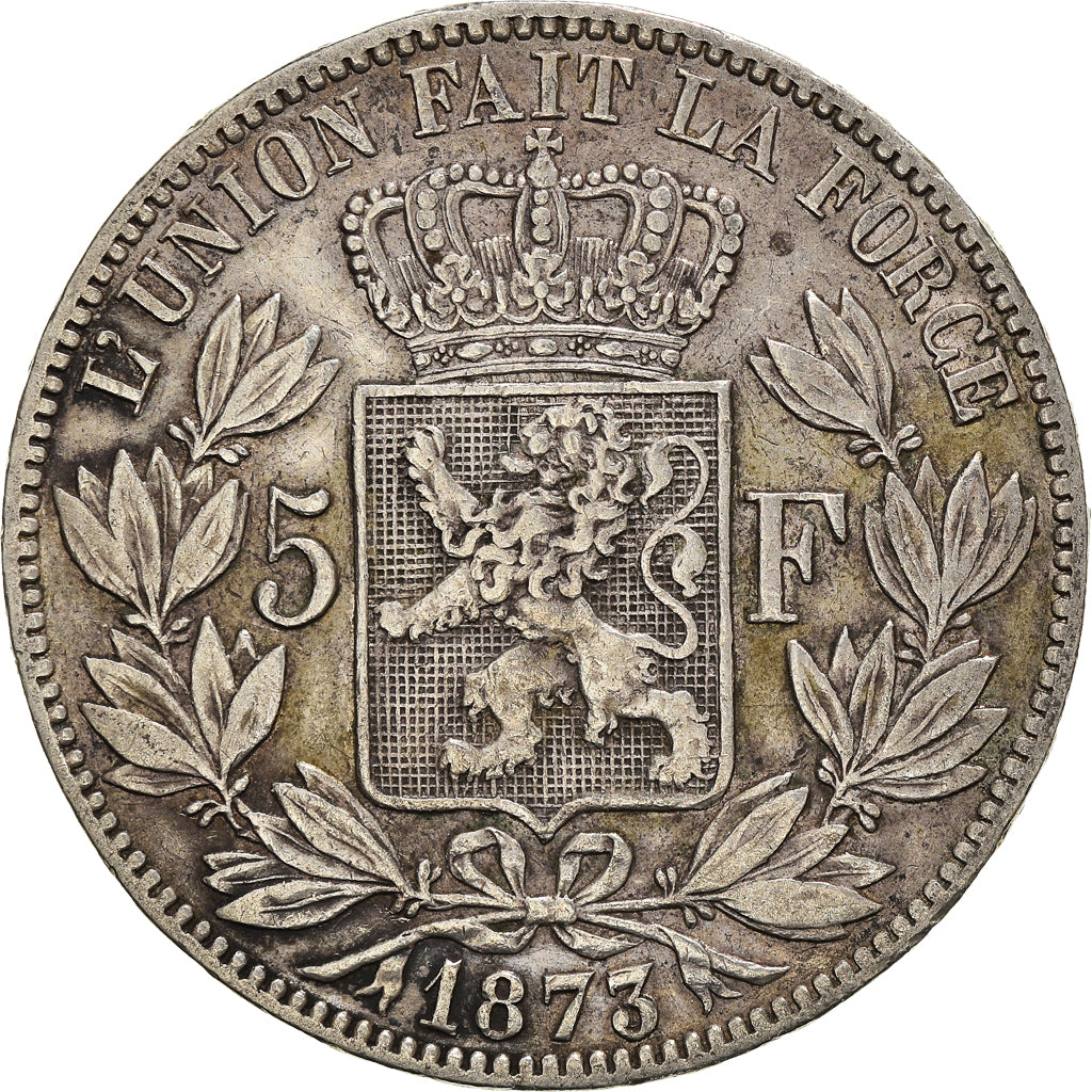 Coin, Belgium, Leopold II, 5 Francs, 5 Frank, 1873, VF(30-35), Silver, KM:24