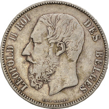 Munten, België, Leopold II, 5 Francs, 5 Frank, 1875, FR+, Zilver, KM:24